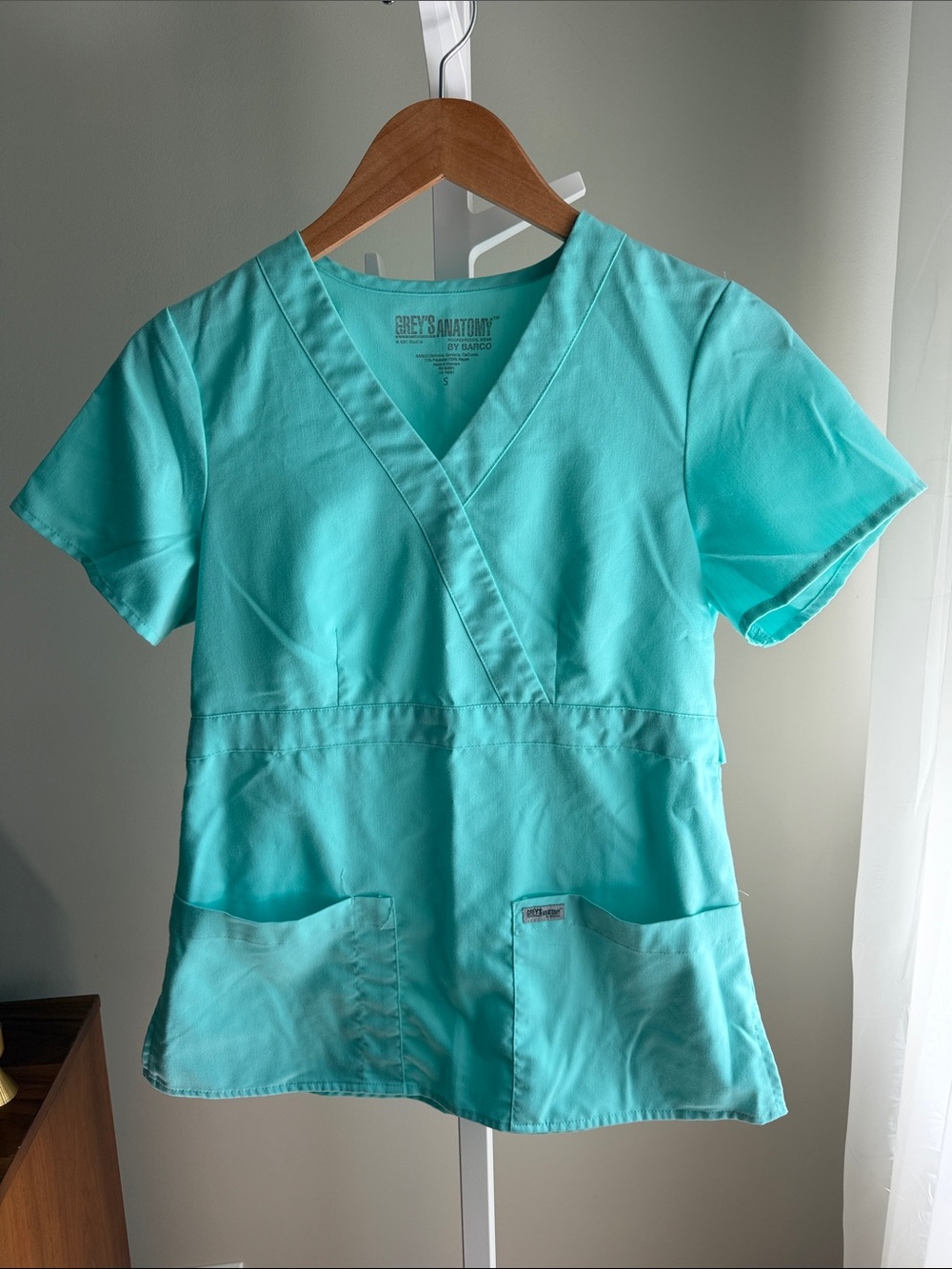 Grey's Anatomy Short Sleeve Scrub Top - Aqua Teal